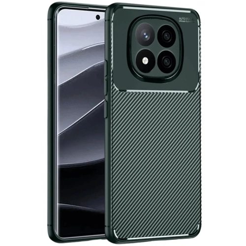 Mey İthalat®   Redmi Note 14 Pro 4G Kılıf Auto Focus Karbon Kapak - Koyu Yeşil