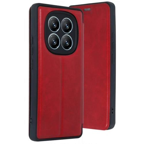 Mey İthalat®   Redmi Note 14 Pro 4G Kılıf Flip Cover - Kırmızı