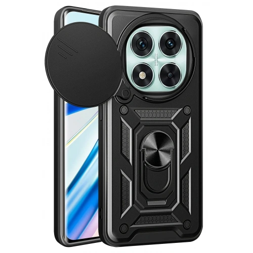 Mey İthalat®   Redmi Note 14 Pro 4G Kılıf Pars Lens Yüzüklü Silikon - Siyah