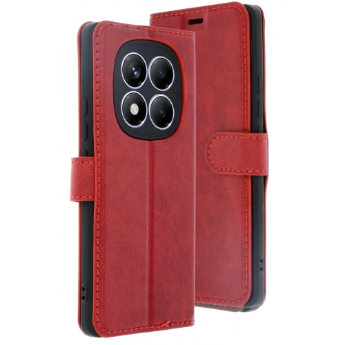 Mey İthalat®   Redmi Note 14 Pro 4G Kılıf Trend S Plus Kapaklı Kılıf - Kırmızı