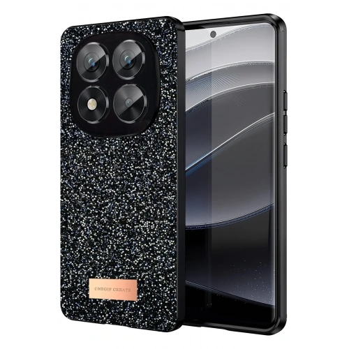 Mey İthalat®   Redmi Note 14 Pro 5G Bright Simli Kapak - Siyah