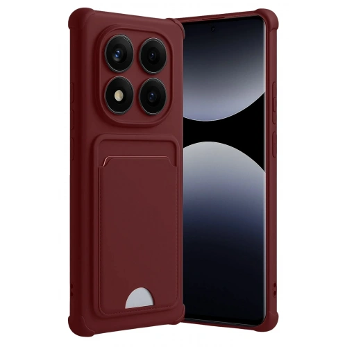 Mey İthalat®   Redmi Note 14 Pro 5G Kelvin Kartvizitli Silikon - Bordo