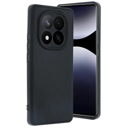 Mey İthalat®   Redmi Note 14 Pro 5G Kılıf Aras Deri Kapak - Siyah