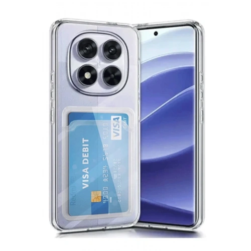 Mey İthalat®   Redmi Note 14 Pro 5G Kılıf Kart Şeffaf Silikon - Şeffaf
