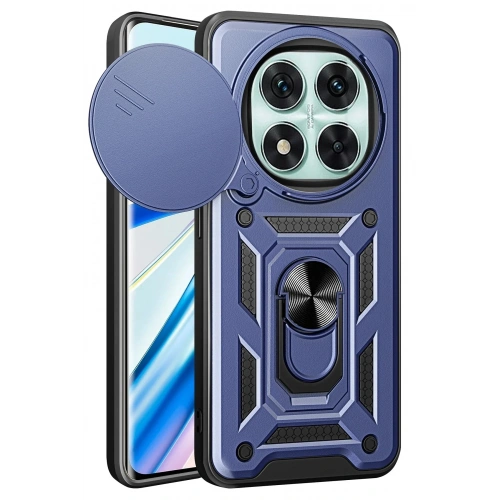 Mey İthalat®   Redmi Note 14 Pro 5G Kılıf Pars Lens Yüzüklü Silikon - Lacivert