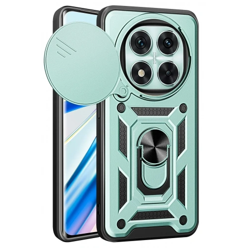 Mey İthalat®   Redmi Note 14 Pro 5G Kılıf Pars Lens Yüzüklü Silikon - Yeşil