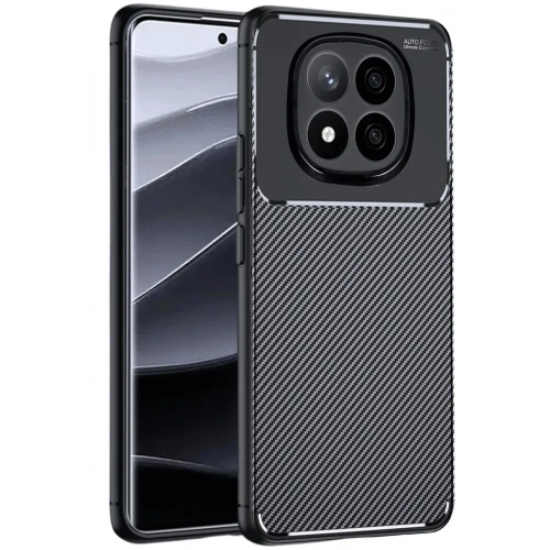 Mey İthalat®   Redmi Note 14 Pro Plus Kılıf Auto Focus Karbon Kapak - Siyah