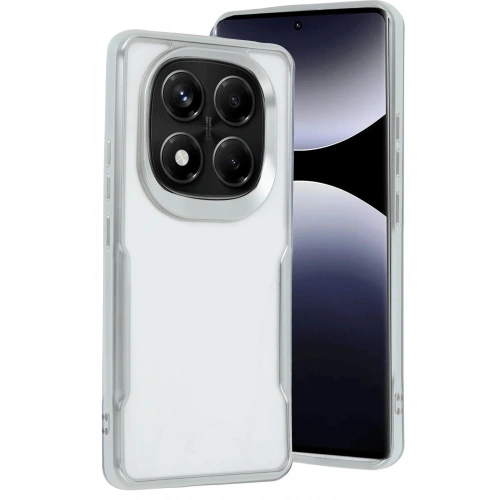 Mey İthalat®   Redmi Note 14 Pro Plus Kılıf Boyi Silikon Kapak - Gümüş