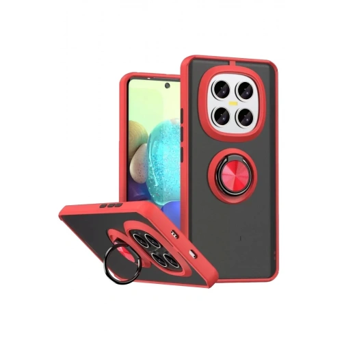 Mey İthalat®   Redmi Note 15 4G Montreal Yüzüklü Silikon Kapak - Kırmızı