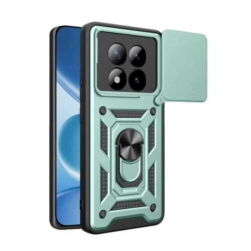 Mey İthalat®   Redmi Note 15 Pro 4G Pars Lens Yüzüklü Silikon - Yeşil