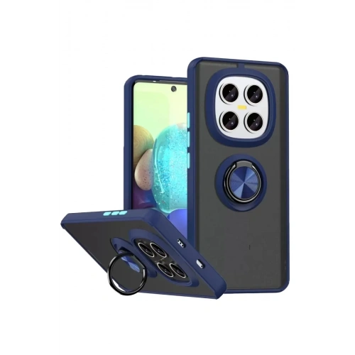 Mey İthalat®   Redmi Note 15 Pro 5G Montreal Yüzüklü Silikon Kapak - Lacivert