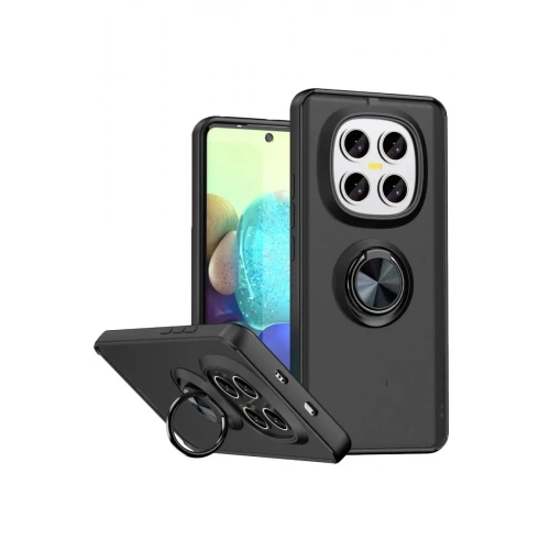 Mey İthalat®   Redmi Note 15 Pro 5G Montreal Yüzüklü Silikon Kapak - Siyah