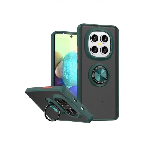 Mey İthalat®   Redmi Note 15 Pro 5G Montreal Yüzüklü Silikon Kapak - Yeşil