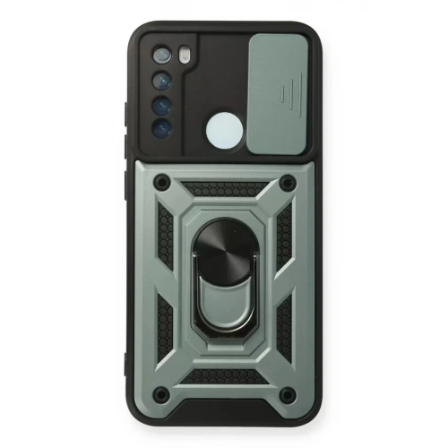 Mey İthalat®   Redmi Note 8 Kılıf Pars Lens Yüzüklü Silikon - Yeşil
