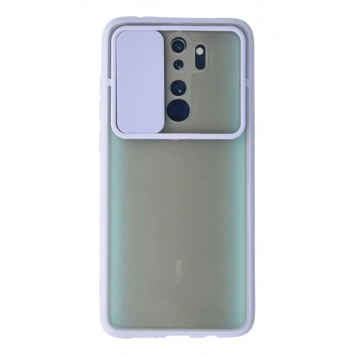 Mey İthalat®   Redmi Note 8 Pro Kılıf Palm Buzlu Kamera Sürgülü Silikon - Lila