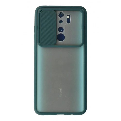 Mey İthalat®   Redmi Note 8 Pro Kılıf Palm Buzlu Kamera Sürgülü Silikon - Yeşil