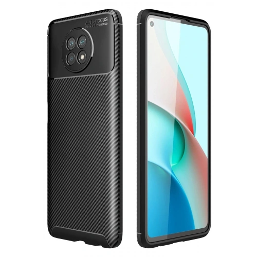 Mey İthalat®   Redmi Note 9 5G Kılıf Auto Focus Karbon Kapak - Siyah