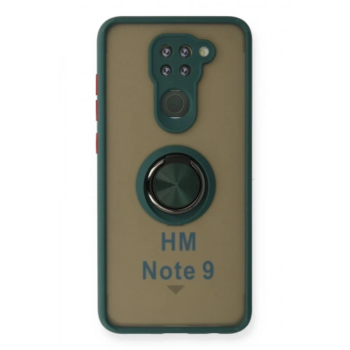 Mey İthalat®   Redmi Note 9 Kılıf Montreal Yüzüklü Silikon Kapak - Yeşil