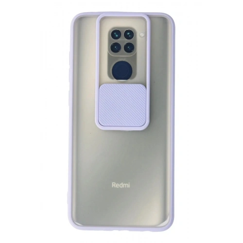 Mey İthalat®   Redmi Note 9 Kılıf Palm Buzlu Kamera Sürgülü Silikon - Lila