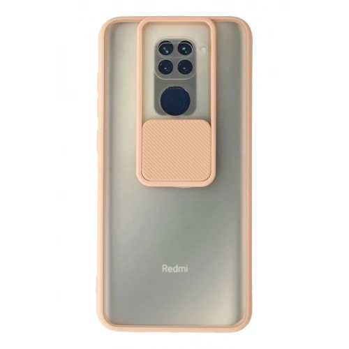 Mey İthalat®   Redmi Note 9 Kılıf Palm Buzlu Kamera Sürgülü Silikon - Pembe
