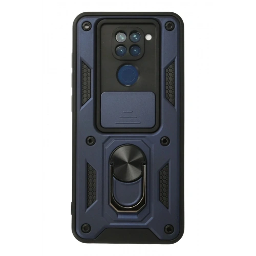 Mey İthalat®   Redmi Note 9 Kılıf Pars Lens Yüzüklü Silikon - Lacivert