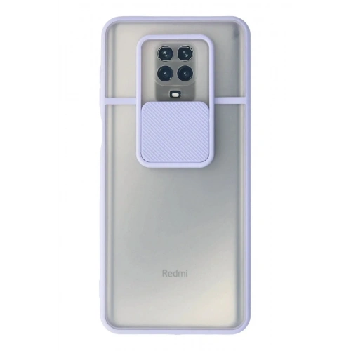 Mey İthalat®   Redmi Note 9 Pro Kılıf Palm Buzlu Kamera Sürgülü Silikon - Lila