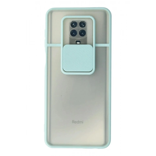 Mey İthalat®   Redmi Note 9 Pro Kılıf Palm Buzlu Kamera Sürgülü Silikon - Turkuaz