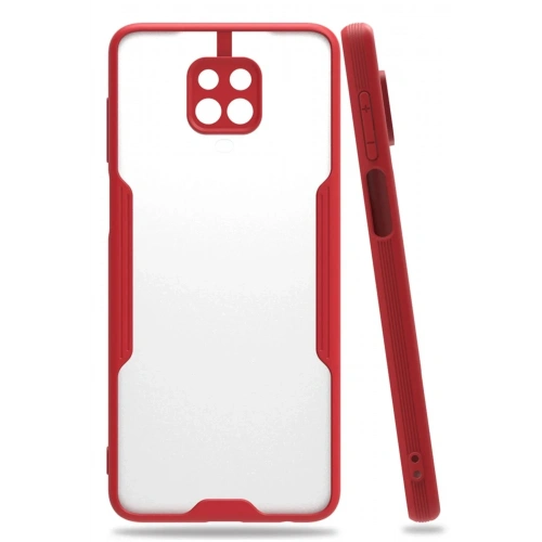 Mey İthalat®   Redmi Note 9S Kılıf Platin Silikon - Kırmızı