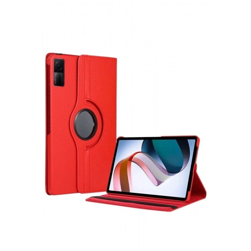 Mey İthalat®   Redmi Pad SE 4G Kılıf 360 Tablet Deri Kılıf - Kırmızı