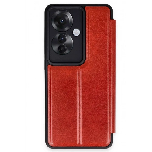Mey İthalat®   Reno 11F Kılıf Flip Cover - Kırmızı
