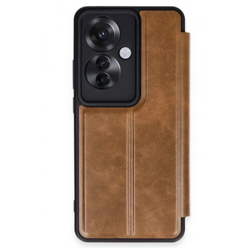 Mey İthalat®   Reno 11F Kılıf Flip Cover - Taba