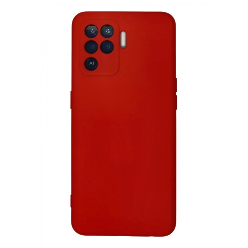 Mey İthalat®   Reno 5 Lite Kılıf Nano içi Kadife Silikon - Kırmızı