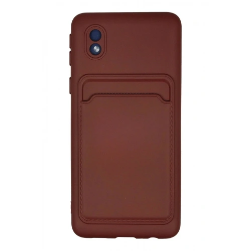 Mey İthalat®  Samsung Galaxy A01 Core Kılıf Kelvin Kartvizitli Silikon - Bordo