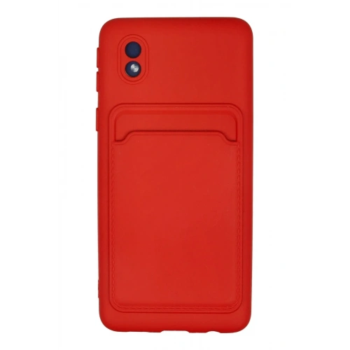 Mey İthalat®  Samsung Galaxy A01 Core Kılıf Kelvin Kartvizitli Silikon - Kırmızı
