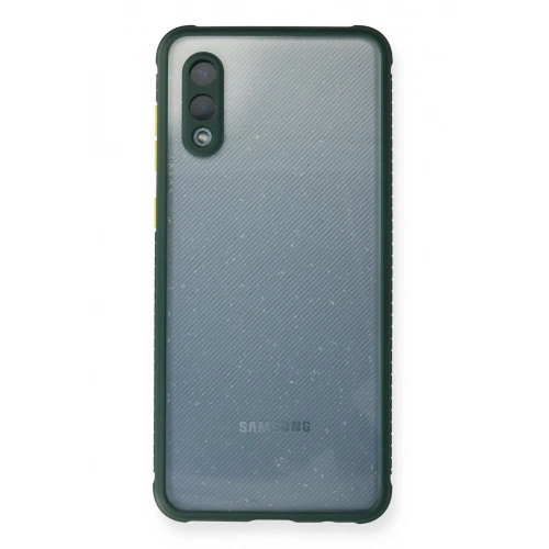 Mey İthalat®  Samsung Galaxy A02 Kılıf Miami Şeffaf Silikon - Koyu Yeşil