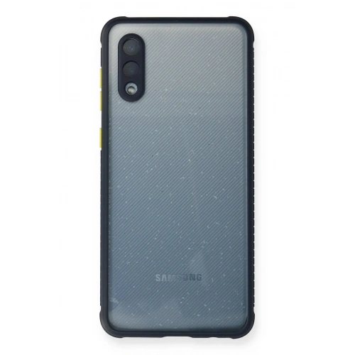 Mey İthalat®  Samsung Galaxy A02 Kılıf Miami Şeffaf Silikon - Lacivert