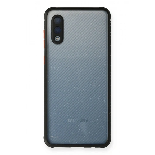Mey İthalat®  Samsung Galaxy A02 Kılıf Miami Şeffaf Silikon - Siyah