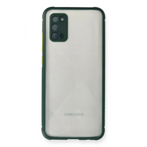 Mey İthalat®  Samsung Galaxy A02S Kılıf Miami Şeffaf Silikon - Koyu Yeşil