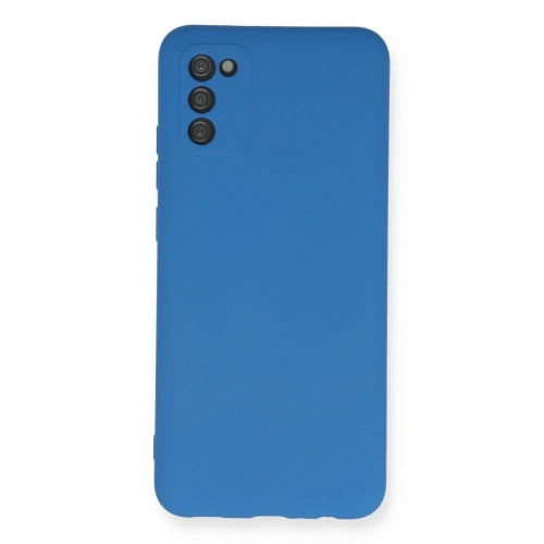 Mey İthalat®  Samsung Galaxy A02S Kılıf Nano içi Kadife Silikon - Mavi