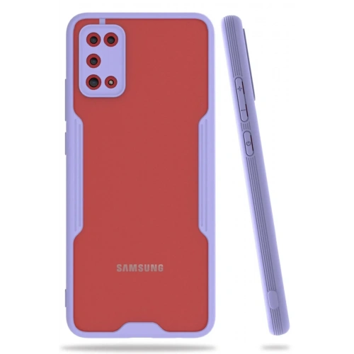 Mey İthalat®  Samsung Galaxy A02S Kılıf Platin Silikon - Lila