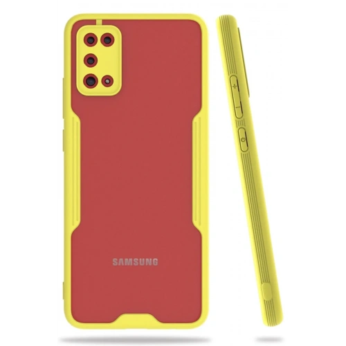 Mey İthalat®  Samsung Galaxy A02S Kılıf Platin Silikon - Sarı