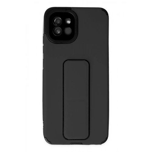 Mey İthalat®  Samsung Galaxy A03 Kılıf Mega Standlı Silikon - Siyah