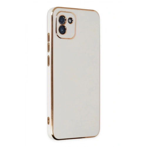 Mey İthalat®  Samsung Galaxy A03 Kılıf Volet Silikon - Beyaz