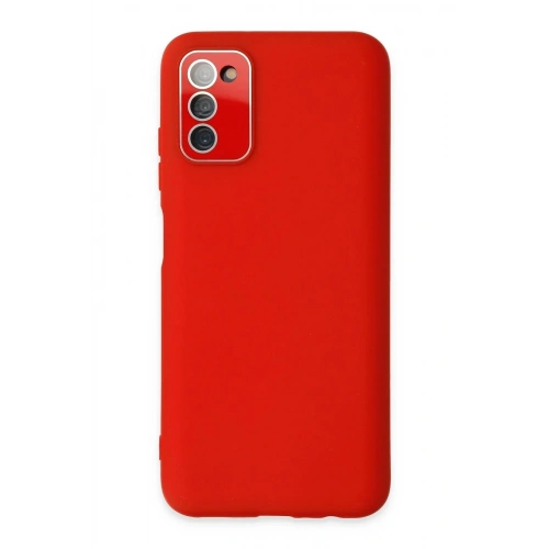 Mey İthalat®  Samsung Galaxy A03S Kılıf Lansman Glass Kapak - Kırmızı
