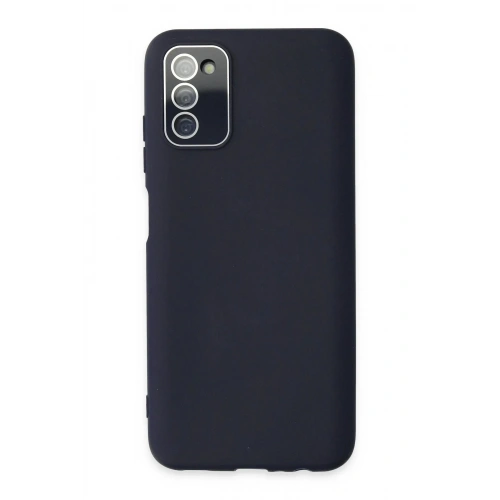 Mey İthalat®  Samsung Galaxy A03S Kılıf Lansman Glass Kapak - Lacivert