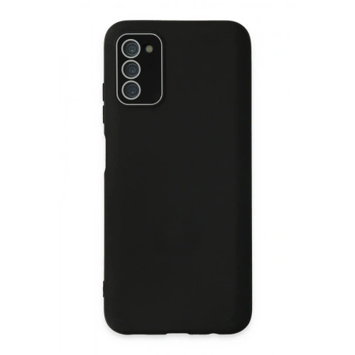 Mey İthalat®  Samsung Galaxy A03S Kılıf Lansman Glass Kapak - Siyah