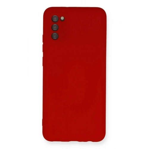 Mey İthalat®  Samsung Galaxy A03S Kılıf Nano içi Kadife Silikon - Kırmızı