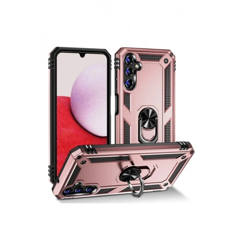 Mey İthalat®  Samsung Galaxy A04S Kılıf Sofya Yüzüklü Silikon Kapak - Rose
