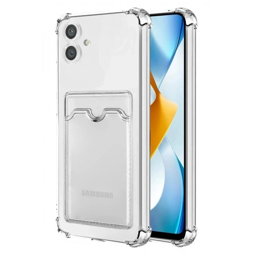 Mey İthalat®  Samsung Galaxy A05 Kılıf Kart Şeffaf Silikon - Şeffaf
