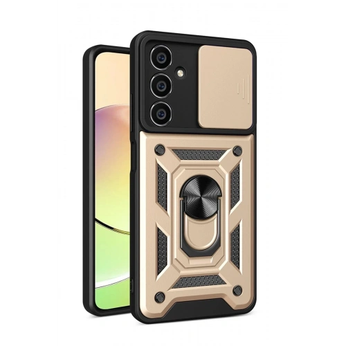 Mey İthalat®  Samsung Galaxy A05 Kılıf Pars Lens Yüzüklü Silikon - Gold